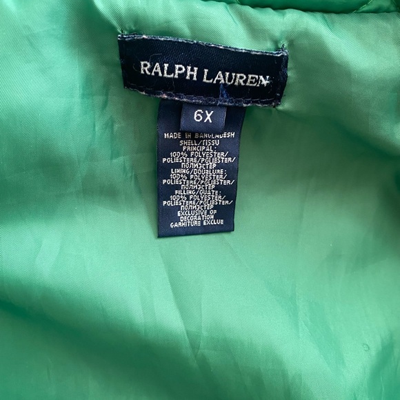 Polo Ralph Lauren Green Quilted jacket size 6X - Picture 6 of 8